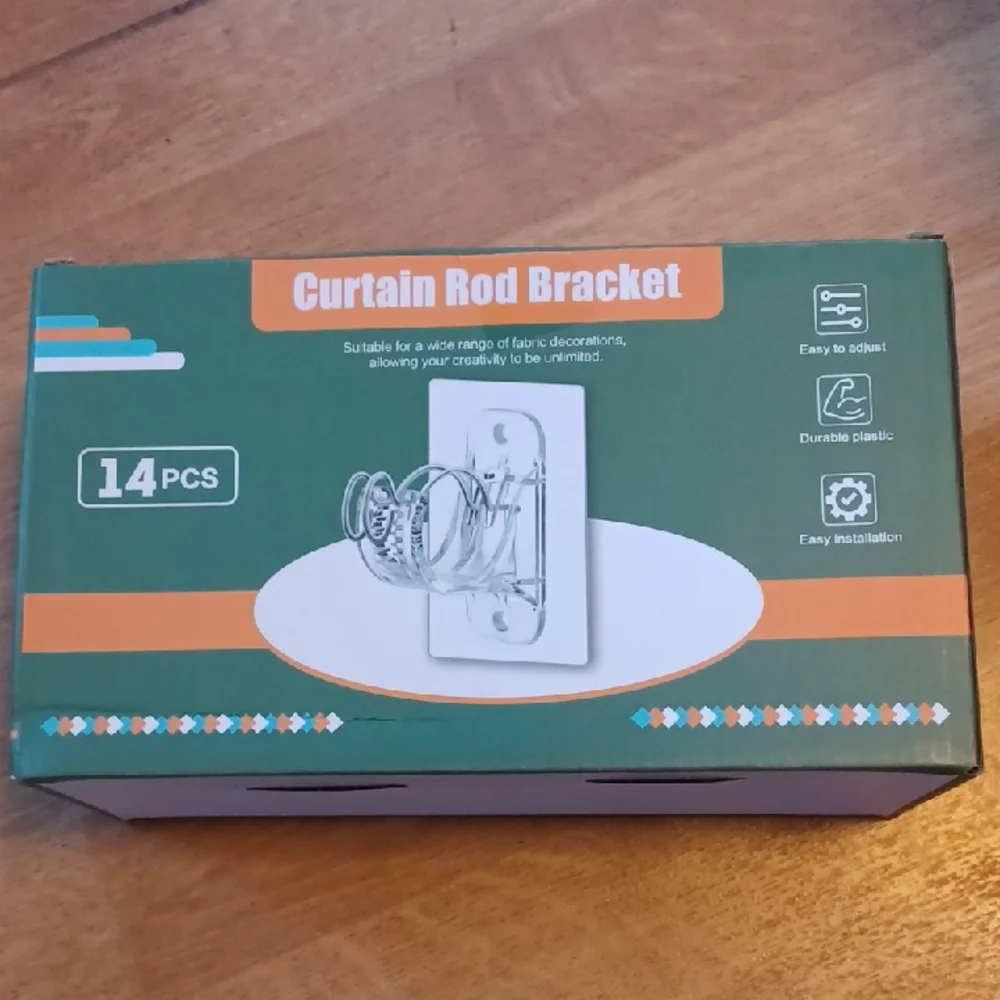 Durable Plastic Curtain Rod Bracket - Set Of 14 Clear